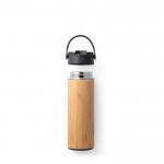 Thermoflasche aus Bambus und Stahl. Farbe Schwarz dritte Ansicht