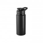 Sportflasche aus recyceltem Alu mit Flip-Top-Öffnung, 660 ml farbe schwarz