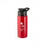 Sportflasche aus recyceltem Alu mit Flip-Top-Öffnung, 660 ml farbe rot Ansicht mit Logo 1