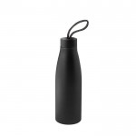 Trinkflasche aus recyceltem Edeltahl mit Griff, 710 ml farbe schwarz