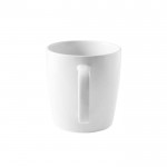 Weißer Keramikbecher mit Henkel im glänzenden Finish, 450 ml farbe weiß dritte Ansicht