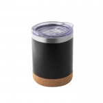 Thermobecher aus Edelstahl mit Deckel und Korkboden, 400 ml farbe schwarz