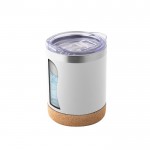 Thermobecher aus Edelstahl mit Deckel und Korkboden, 400 ml farbe weiß fünfte Ansicht