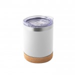 Thermobecher aus Edelstahl mit Deckel und Korkboden, 400 ml farbe weiß