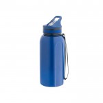 Sportflasche aus Kunststoff mit Strohhalm und Griff, 1,2 l farbe blau