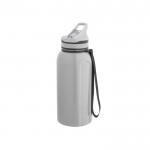 Sportflasche aus Kunststoff mit Strohhalm und Griff, 1,2 l farbe grau