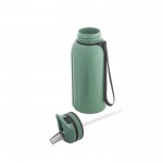 Sportflasche aus Kunststoff mit Strohhalm und Griff, 1,2 l farbe hellgrün vierte Ansicht