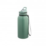 Sportflasche aus Kunststoff mit Strohhalm und Griff, 1,2 l farbe hellgrün