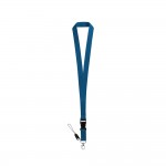 Schlüsselband als Werbegeschenk mit Mini-Lanyard (2 cm) Farbe blau