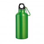 Kleine Aluminiumflasche mit Karabiner bedrucken Farbe hellgrün