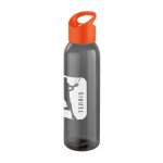 Elegante Firmenflasche, Farbe schwarz Farbe orange Ansicht mit Logo 1