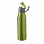 Flasche aus Aluminium mit originellem Deckel Farbe hellgrün vierte Ansicht