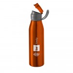 Flasche aus Aluminium mit originellem Deckel Farbe orange Ansicht mit Logo 4