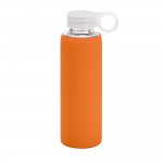 Sportflasche aus Glas mit Logo Farbe orange