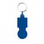 Schlüsselanhänger mit Münze für Einkaufswagen bedrucken Farbe blau