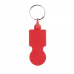 Schlüsselanhänger mit Münze für Einkaufswagen bedrucken Farbe rot