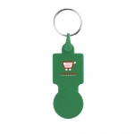 Schlüsselanhänger mit Münze für Einkaufswagen bedrucken Farbe grün Ansicht mit Logo 1