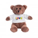 Teddybär für Werbung Farbe weiß Ansicht mit Logo 1