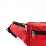 Verstellbare Bauchtasche aus Polyester mit 4 Taschen farbe rot fünfte Ansicht