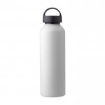 Recycling-Aluminiumflasche mit Griff, mattiert, 800ml farbe weiß erste Ansicht