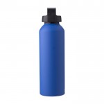 Recycling-Aluminiumflasche mit Griff, mattiert, 800ml farbe köngisblau erste Ansicht