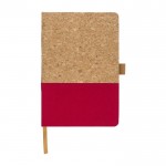 Notizbuch aus Kork und Baumwolle, ca. A5-Blätter, liniert farbe rot erste Ansicht