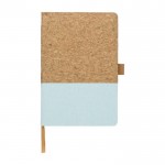 Notizbuch aus Kork und Baumwolle, ca. A5-Blätter, liniert farbe pastellblau erste Ansicht
