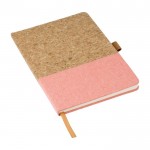 Notizbuch aus Kork und Baumwolle, ca. A5-Blätter, liniert farbe lachsfarbig dritte Ansicht