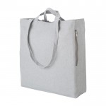 Tasche aus recycelter Baumwolle mit Reißverschluss farbe grau zweite Ansicht