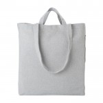 Tasche aus recycelter Baumwolle mit Reißverschluss farbe grau dritte Ansicht