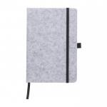 Notizbuch aus recyceltem Filz, ca. A5-linierte Blätter farbe grau erste Ansicht