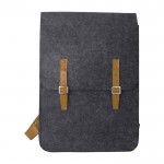 Rucksack aus recyceltem Filz und Kunstleder mit zwei Taschen farbe grau erste Ansicht