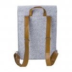 Rucksack aus recyceltem Filz und Kunstleder mit zwei Taschen farbe hellgrau dritte Ansicht