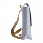 Rucksack aus recyceltem Filz und Kunstleder mit zwei Taschen farbe hellgrau vierte Ansicht