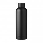 Thermoflasche aus recyceltem Stahl mit mattem Finish, 500 ml farbe schwarz erste Ansicht