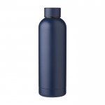 Thermoflasche aus recyceltem Stahl mit mattem Finish, 500 ml farbe marineblau erste Ansicht