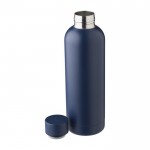 Thermoflasche aus recyceltem Stahl mit mattem Finish, 500 ml farbe marineblau dritte Ansicht