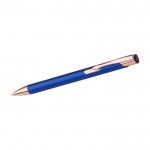 Metall-Kugelschreiber mit blauer Tinte und Roségold-Detail farbe blau erste Ansicht