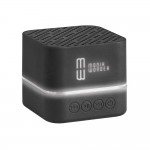 Beleuchtete Mini-Bluetooth-Lautsprecher Farbe schwarz Ansicht mit Logo 1