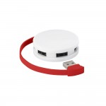 USB-Hub als Werbegeschenk mit 4 Ports Farbe rot vierte Ansicht