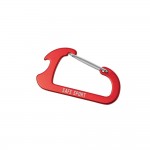 Schlüsselanhänger Karabiner mit Öffner Farbe rot Ansicht mit Logo 1