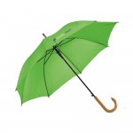 Günstiger Regenschirm bedrucken Farbe hellgrün Ansicht mit Logo 1