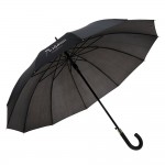 Merchandising-Regenschirm mit 12 Rippen Farbe schwarz Ansicht mit Logo 1