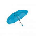 Regenschirm mit passendem Griff bedrucken  Farbe hellblau Ansicht mit Logo 1