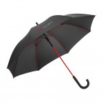 Widerstandsfähiger Schirm mit farbigen Rippen Farbe rot Ansicht mit Logo 1