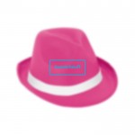 Hut mit sublimiertem Band Farbe pink weißes Band bedrucken