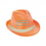 Hut mit sublimiertem Band Farbe orange als Werbemittel