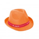 Hut mit sublimiertem Band Farbe orange Ansicht mit Logo 4