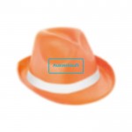 Hut mit sublimiertem Band Farbe orange weißes Band