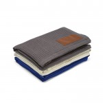 Decke aus Baumwolle mit bedruckbarem Aufnäher, 200 g/m2 farbe blau